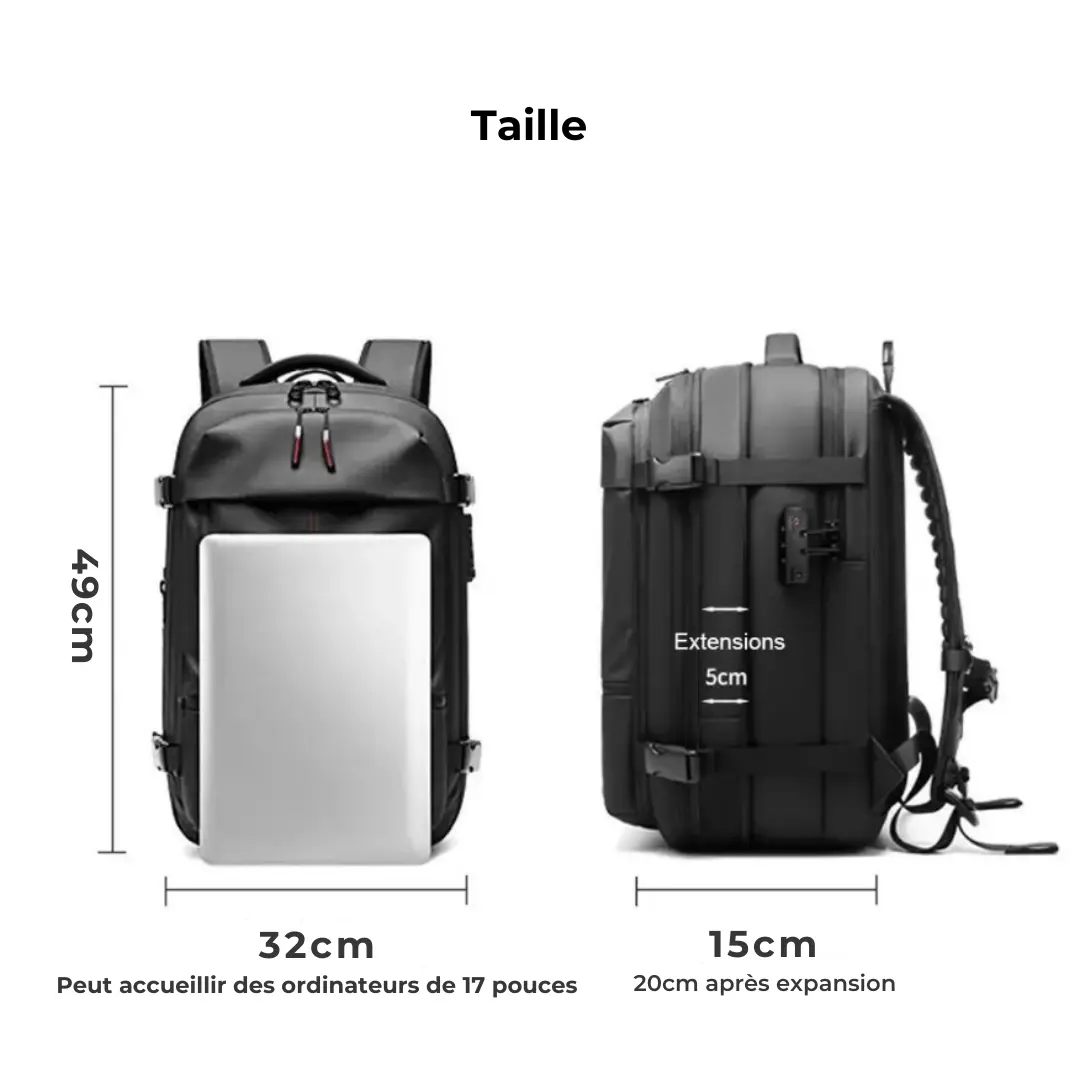 Sac à dos compression pour cabine avion, pc 17 pouces - Havresacs - HavreS