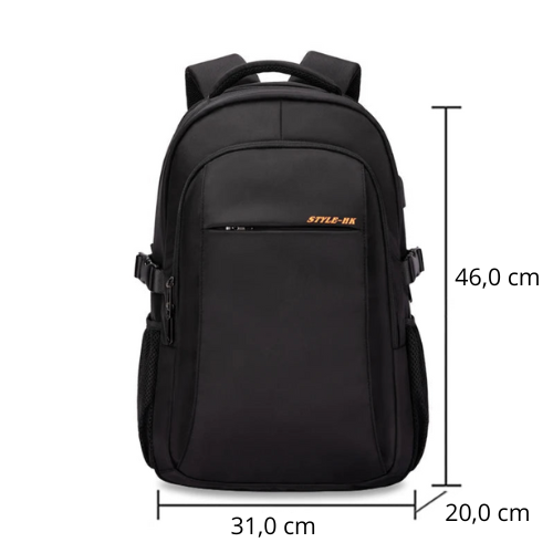 Sac à dos voyage noir de 30L – Étanche, Connecté & PC 15,6"