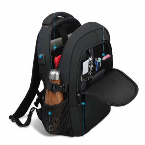 Sac à dos voyage noir de 30L – Étanche, Connecté & PC 15,6"