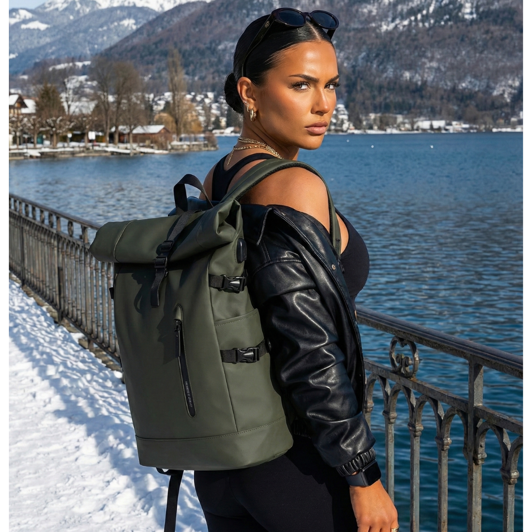 Sac à dos Roll Top waterproof avec USB – Urban Flex – Havresacs