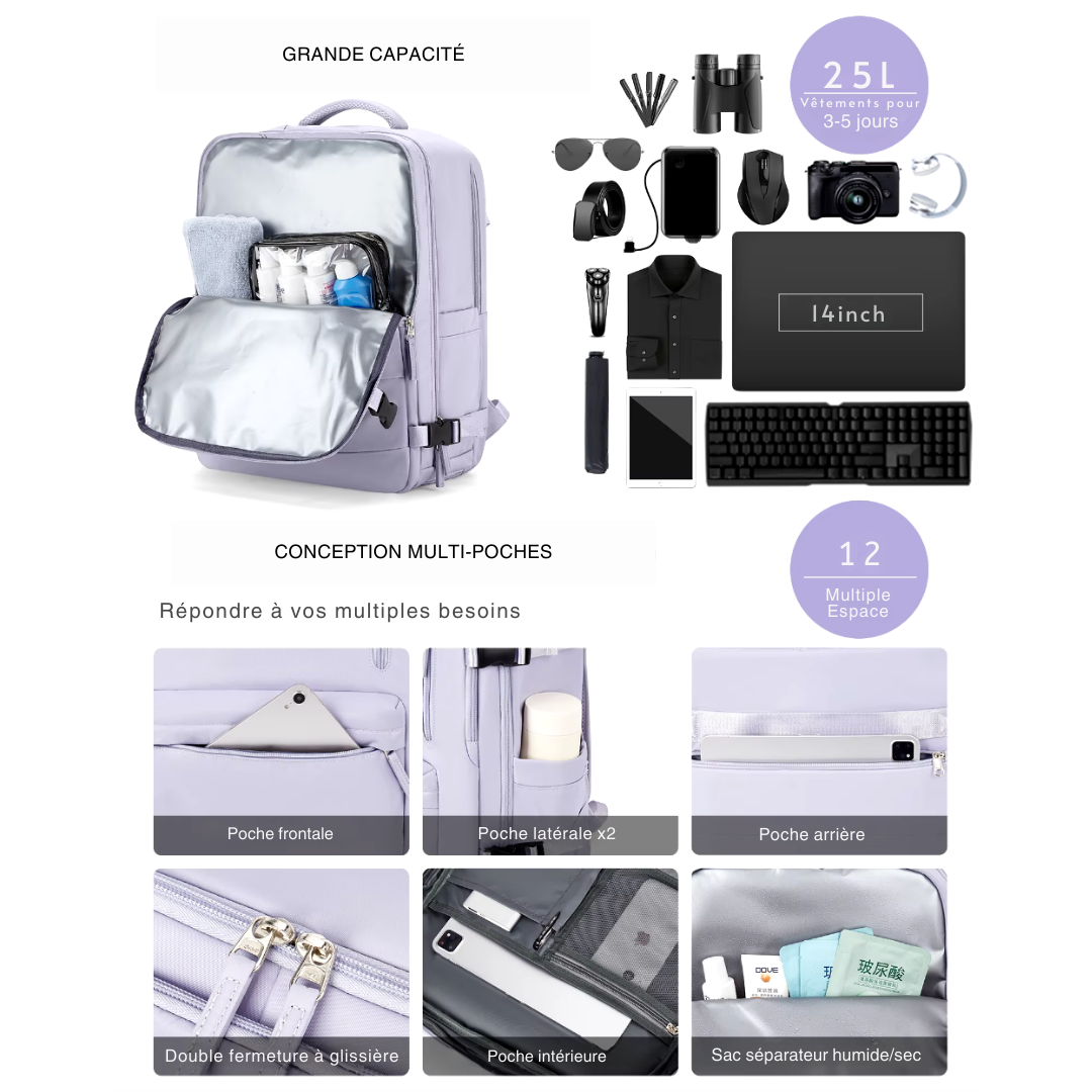 Sac à dos bagage cabine 20 litres – Aurora Transit – Havresacs