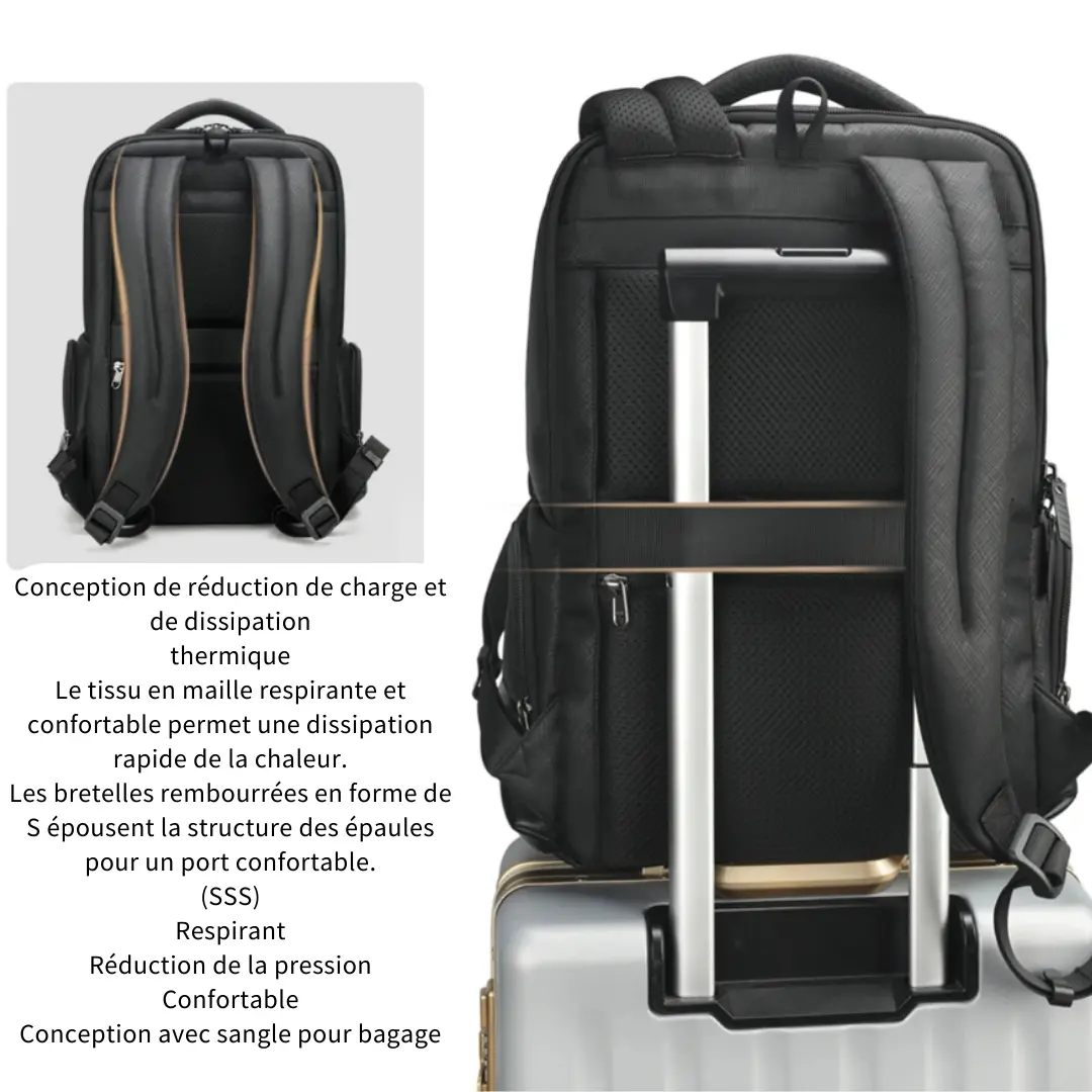 Sac à dos homme femme voyage +20L, imperméable PC 15" – Havresacs - HavreS