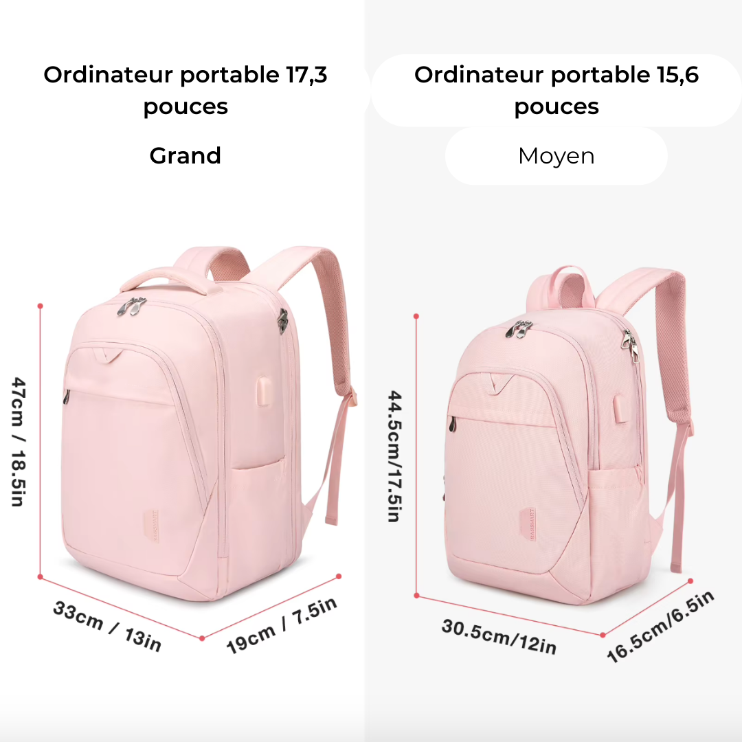 Sac à dos anti-vol avec USB 25L pour femme – SecureTravelPro – Havresacs
