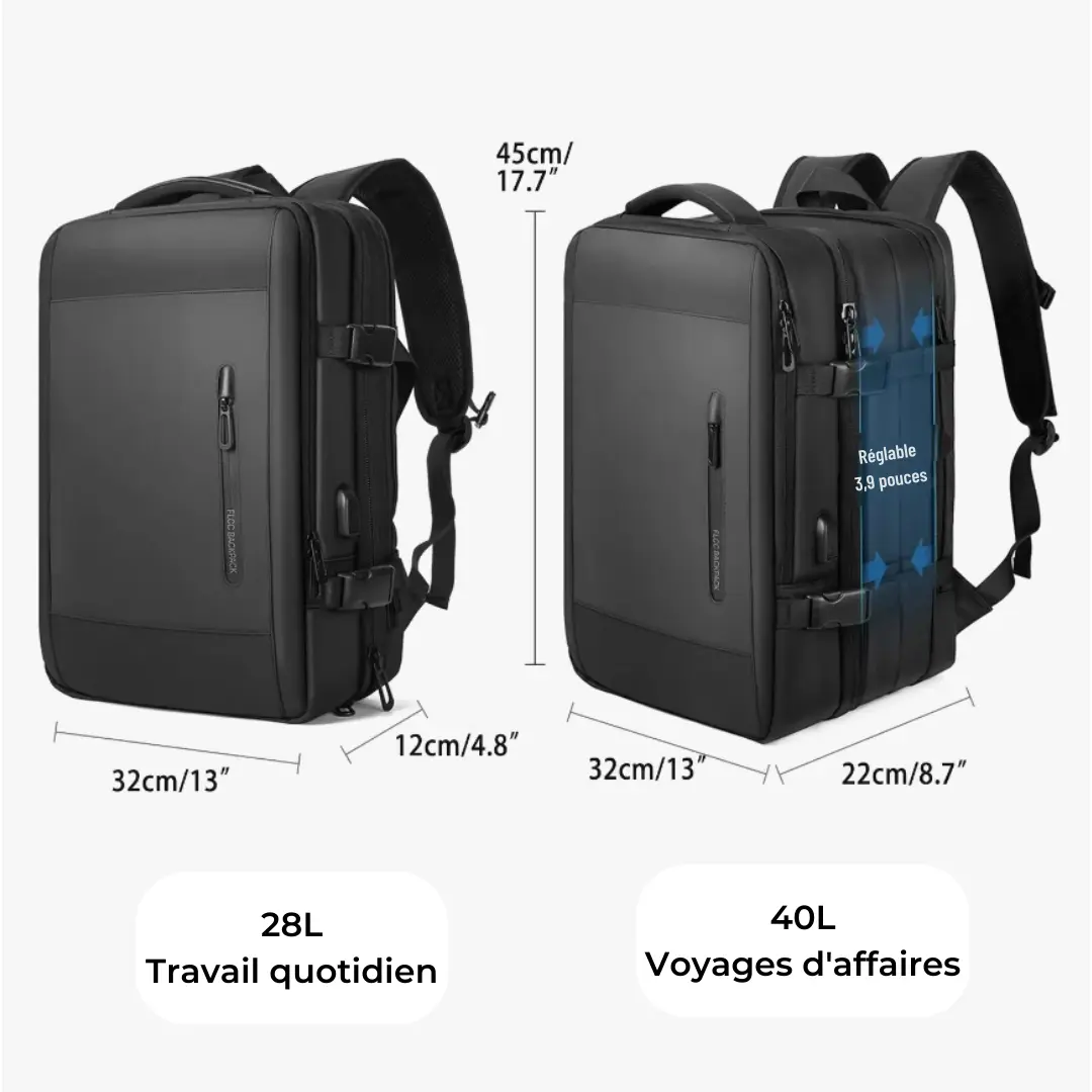 Sac à dos extensible 40l idéal en voyage et cabine avion - Havresacs - HavreS