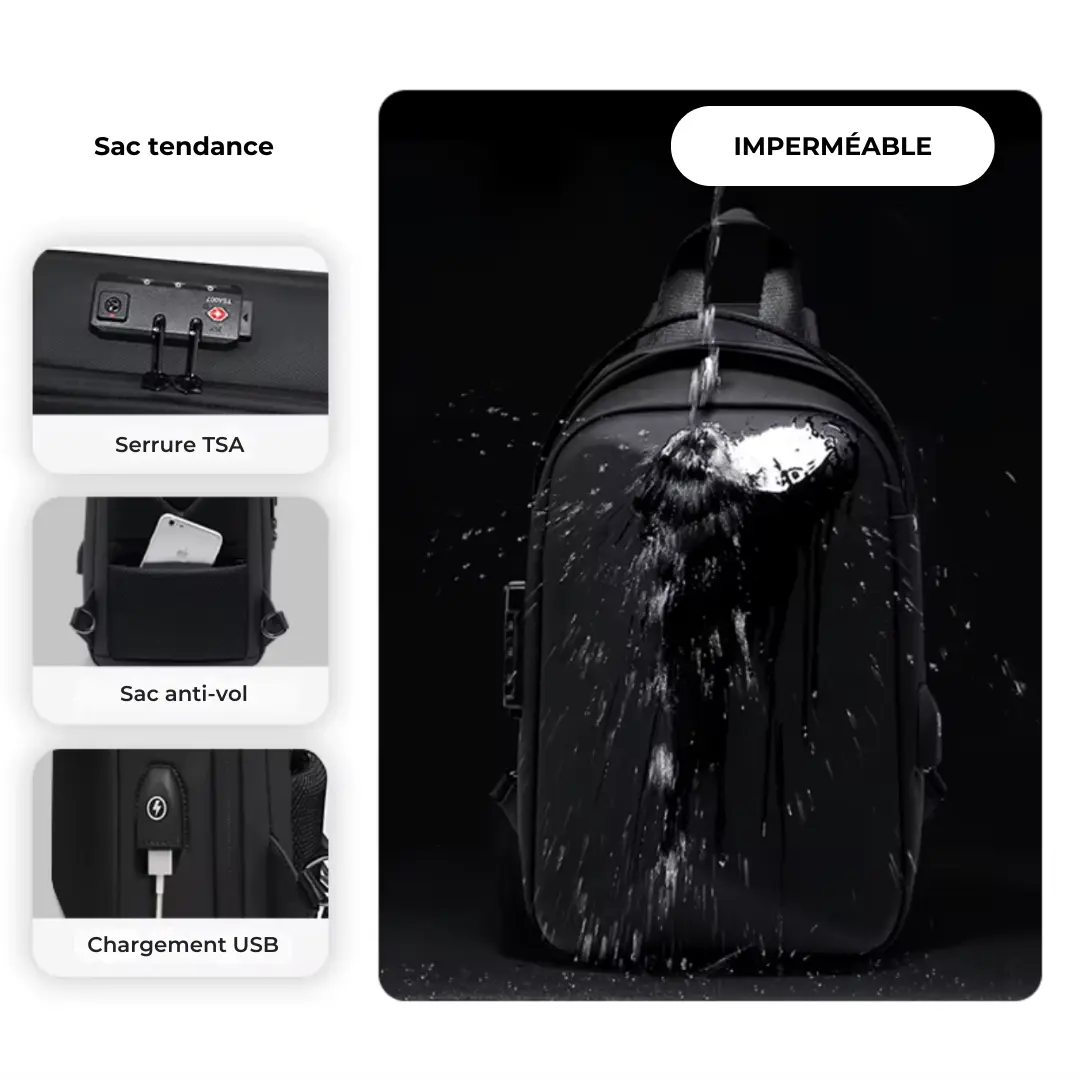 Sac bandoulière homme étanche et sécurisé de 6,5L – Havresacs - HavreS