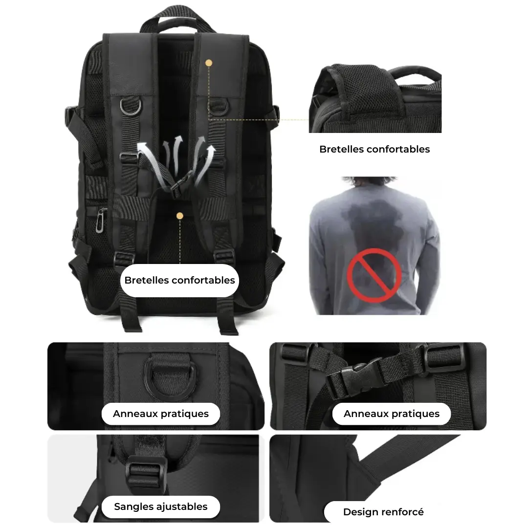 Sac à dos extensible 40l idéal en voyage et cabine avion - Havresacs - HavreS