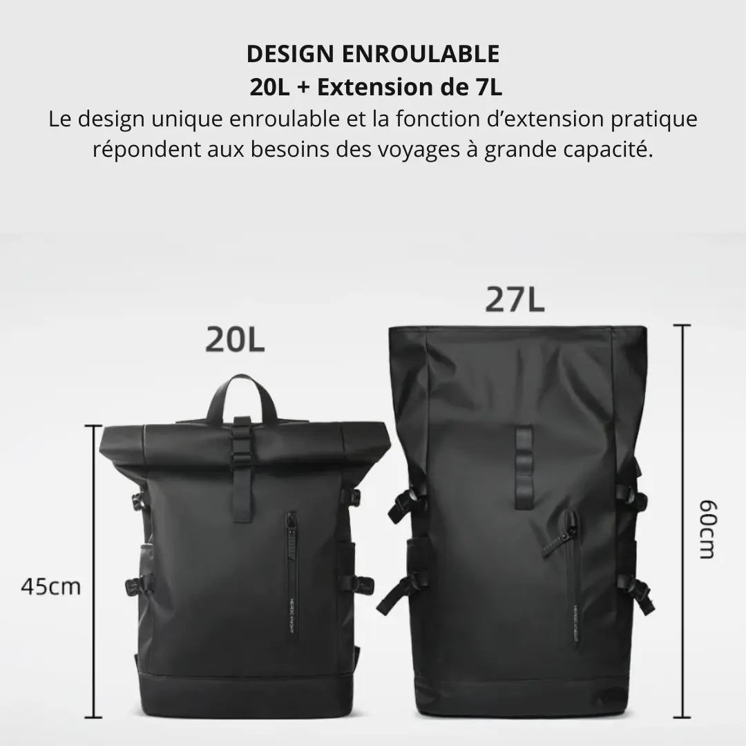Sac à dos Roll Top waterproof avec USB – Urban Flex – Havresacs - HavreS