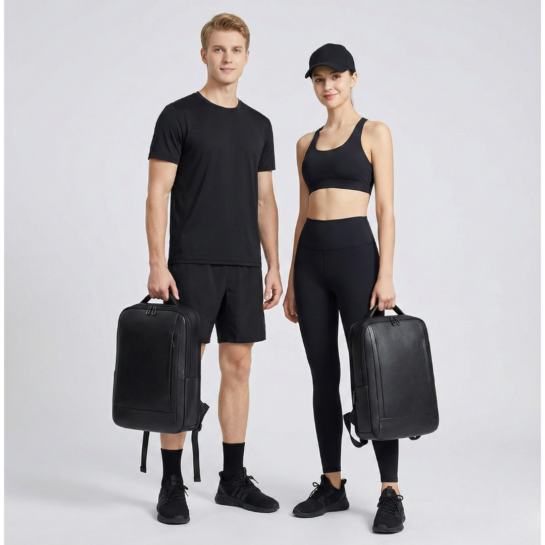 Sac à dos en cuir noir, urbain et élégant - Homme/Femme - Havresacs