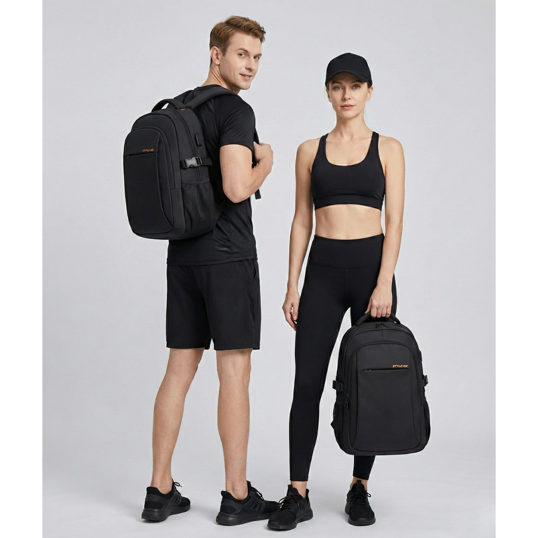 Sac à dos imperméable noir de 30L, idéal voyage et avion - Havresacs