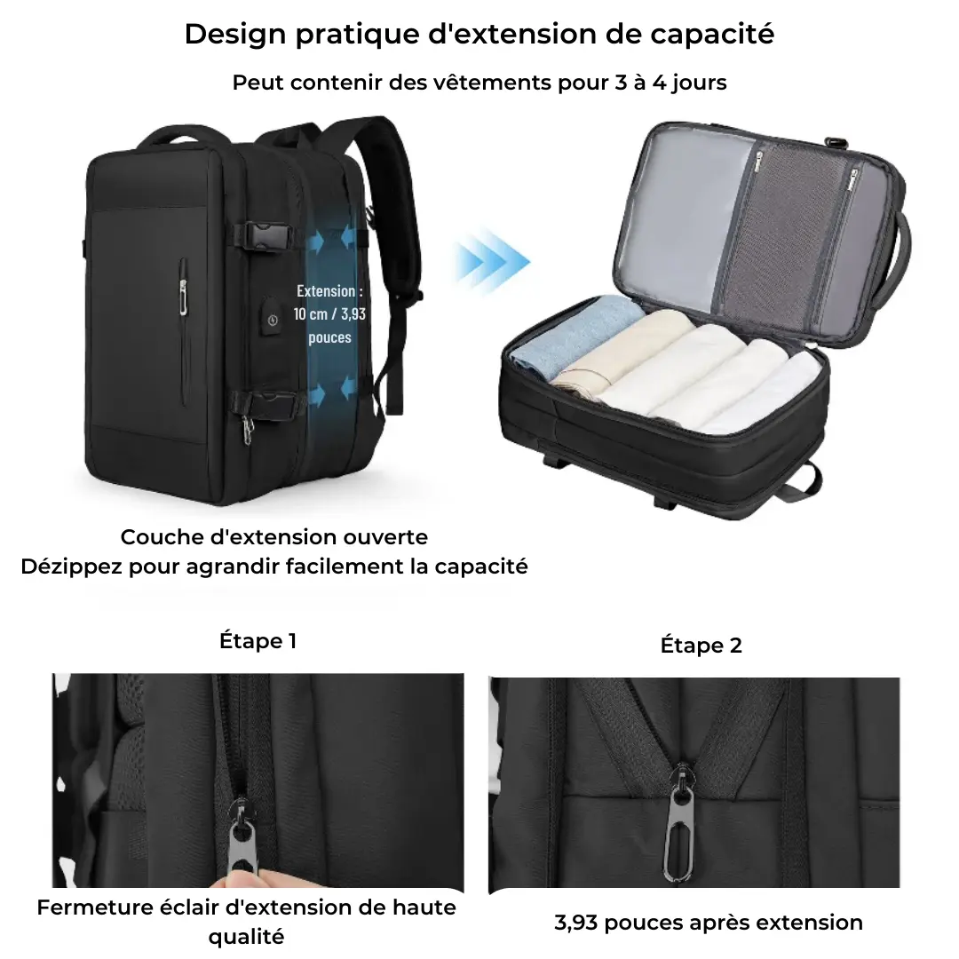 Sac à dos extensible 40l idéal en voyage et cabine avion - Havresacs - HavreS