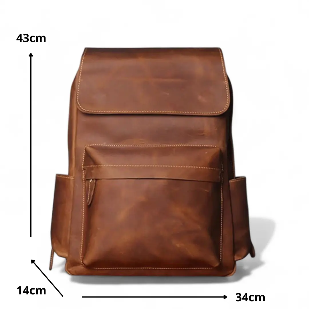 Sac à Dos Cuir Véritable Vintage 15.6’’ Élégant – 20L | Havresacs HavreSacs