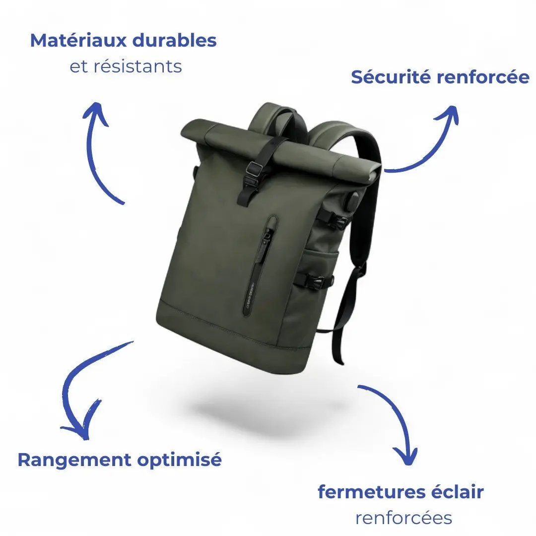 Sac à dos Roll Top waterproof avec USB – Urban Flex – Havresacs - HavreS