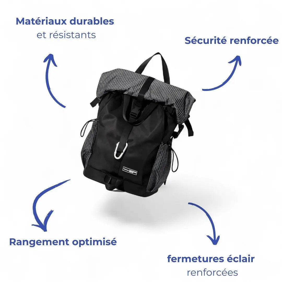 Sac à dos extensible noir de 20 litres étanche et léger – Havresacs - HavreS
