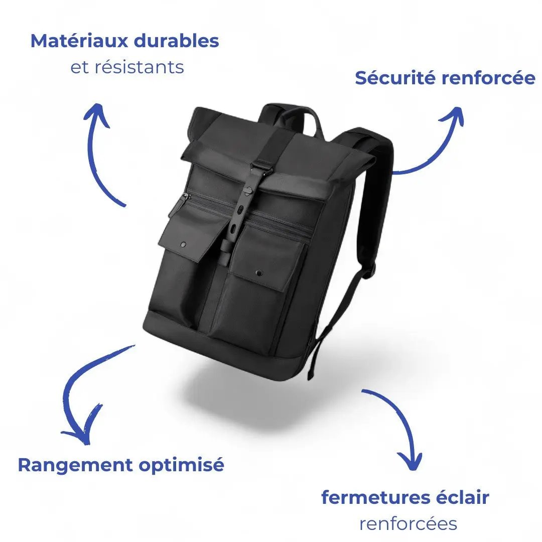 Sac à dos homme tendance noir - antivol et étanche - Havresacs - HavreS
