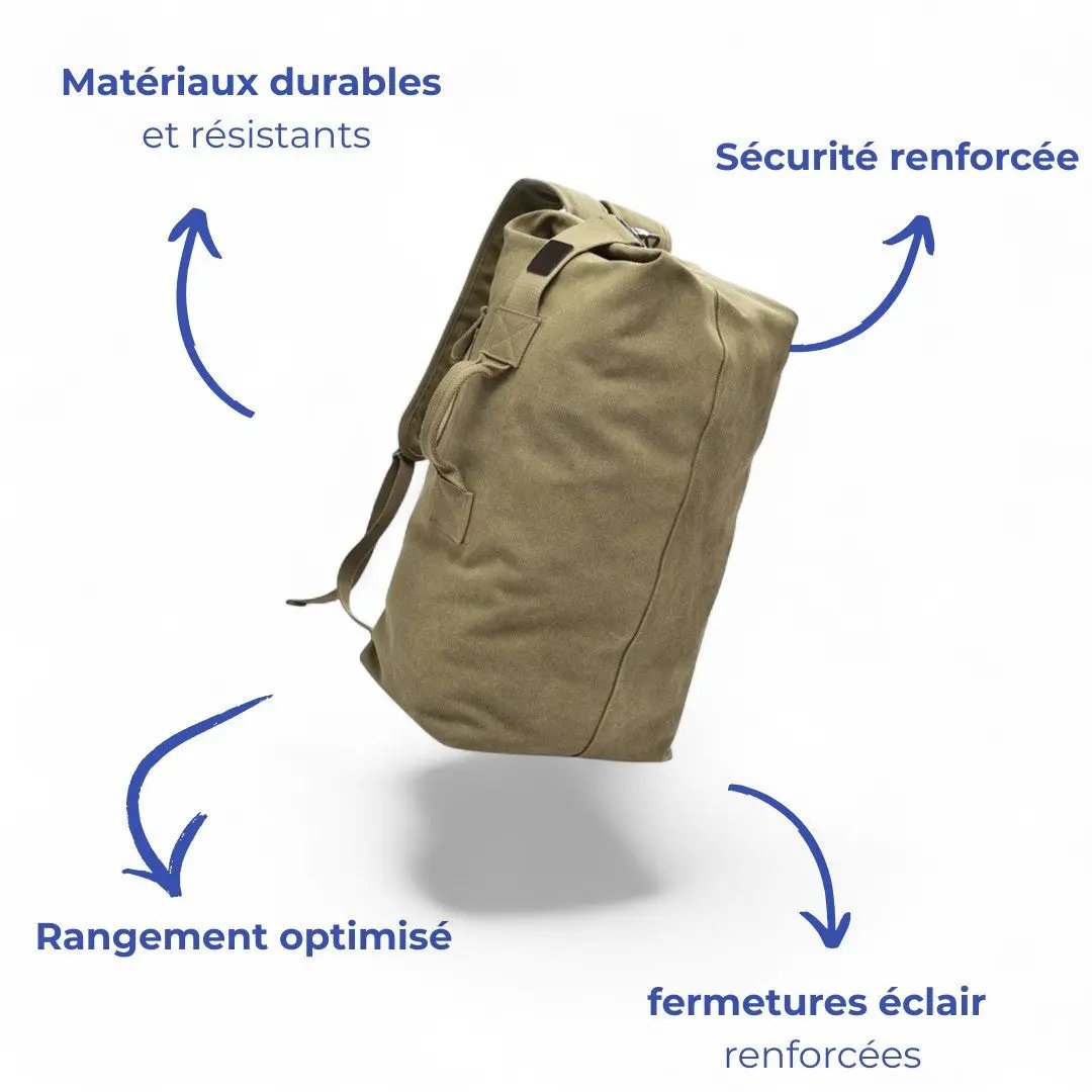 Sac à dos toile homme militaire, grande capacité  - Havresacs - HavreS