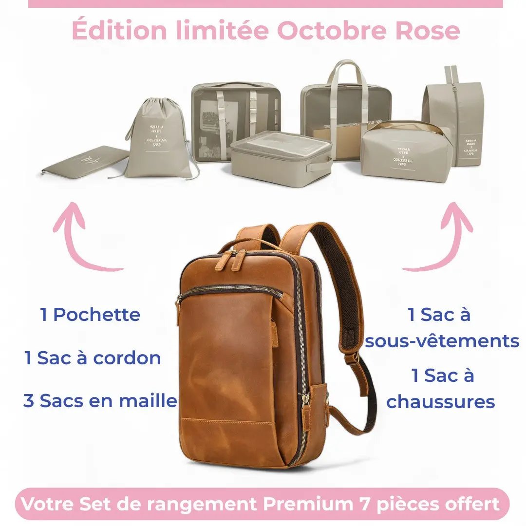 Sac à dos en cuir vintage pour homme tendance, pc 15" - Havresacs - HavreS