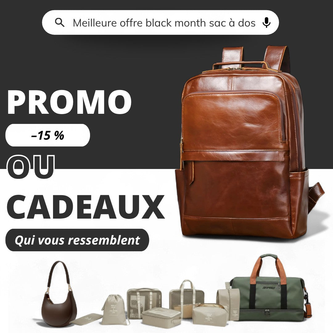 Sac à Dos Cuir Véritable Vintage Ordi 15’’ Léger – 18L | Havresacs