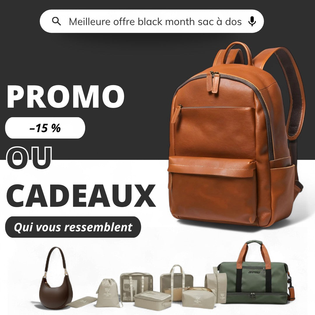 Sac à dos vintage en cuir véritable 18L. Compatible Ordi 14’’
