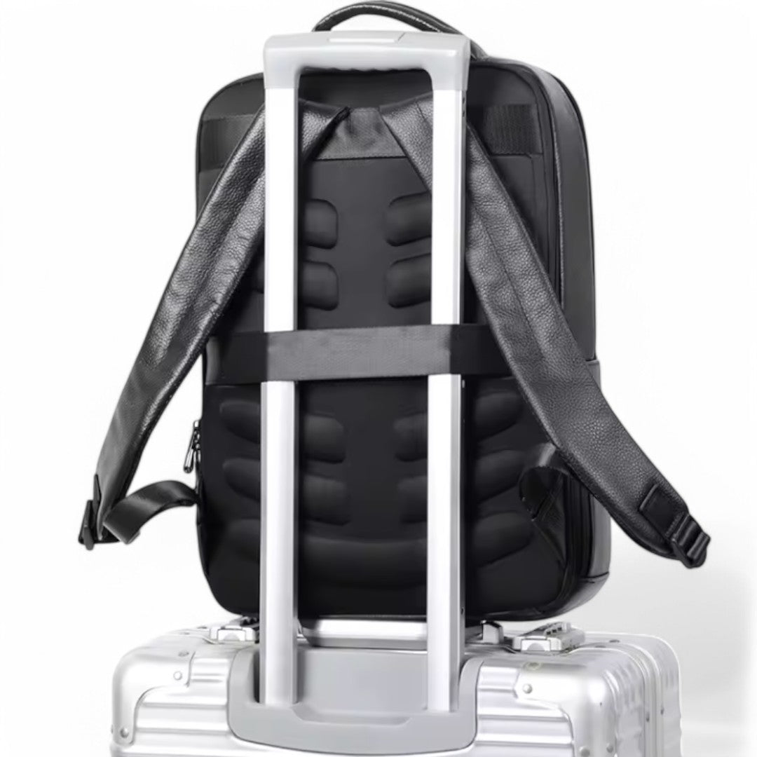 Sac à dos en cuir noir, urbain/élégant - Homme/Femme - Havresacs
