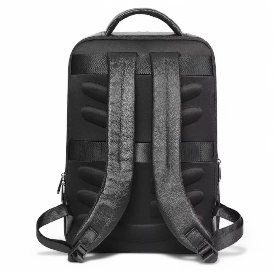 Sac à dos en cuir noir, urbain/élégant - Homme/Femme - Havresacs
