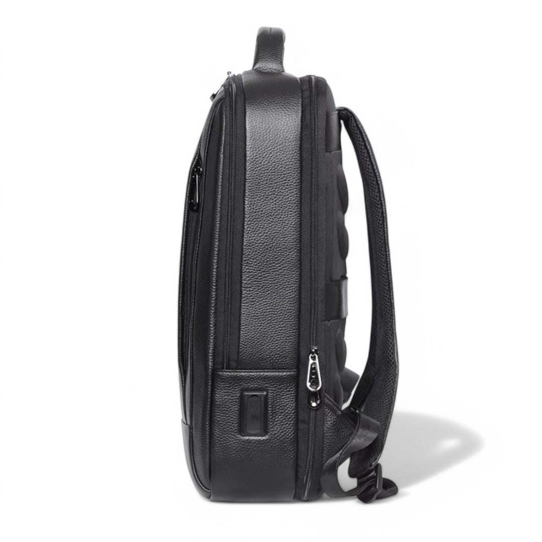 Sac à dos en cuir noir, urbain/élégant - Homme/Femme - Havresacs