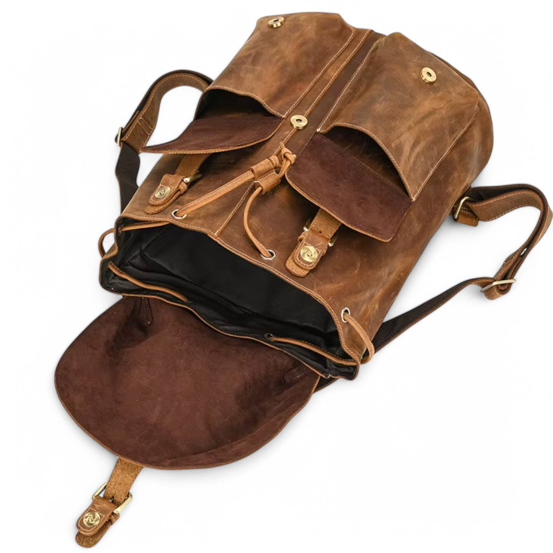 Sac à dos en cuir pour homme élégant - NomadCrafter - Havresacs