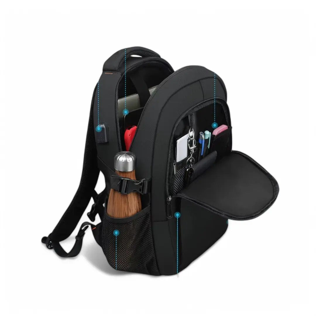 Sac à dos imperméable noir de 30L, idéal voyage et avion - Havresacs - HavreS