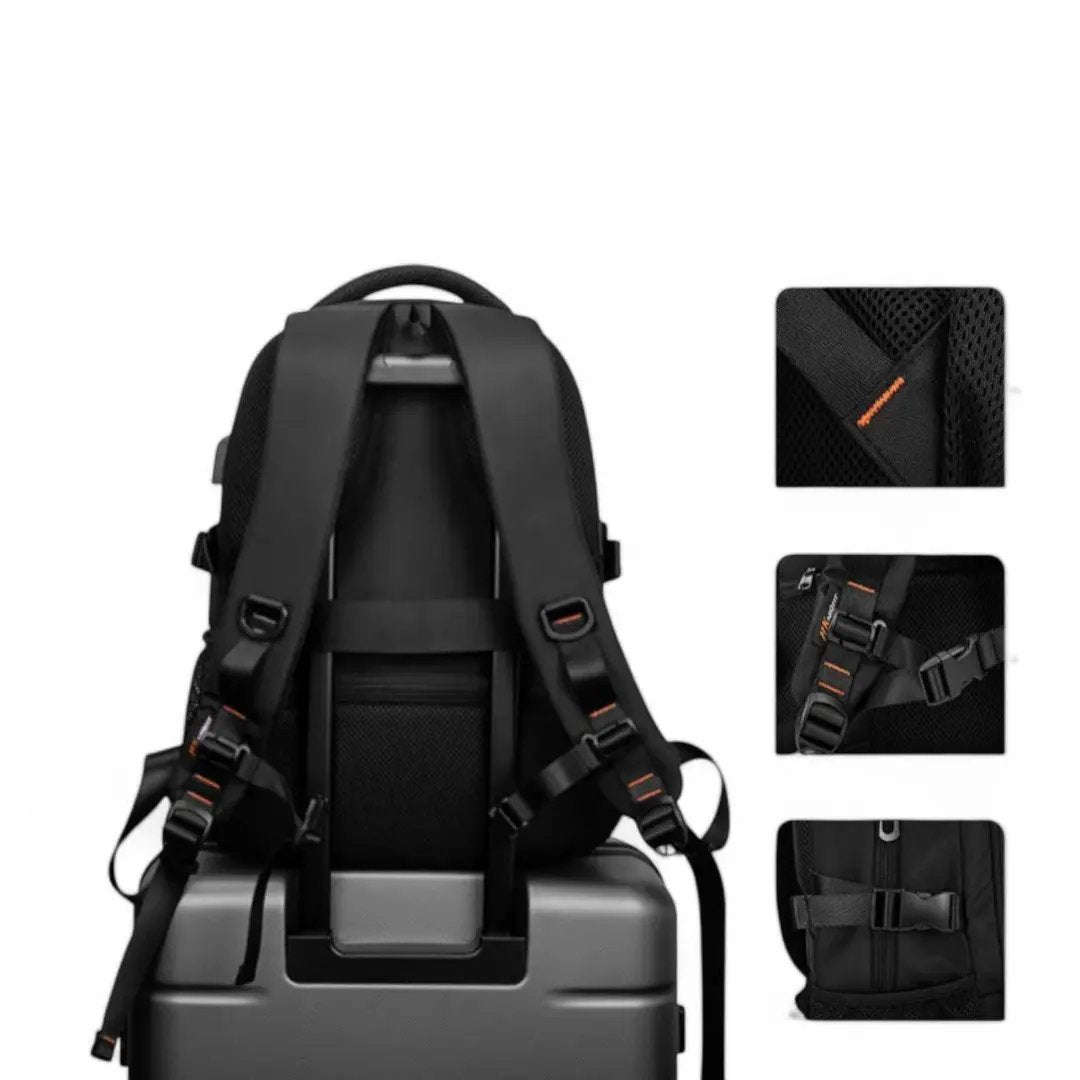 Sac à dos imperméable noir de 30L, idéal voyage et avion - Havresacs - HavreS