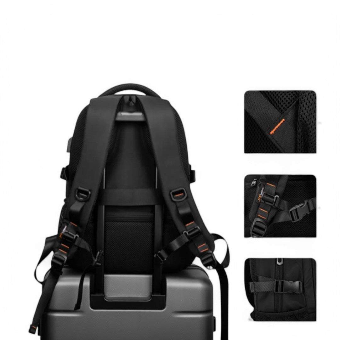 Sac à dos voyage noir de 30L – Étanche, Connecté & PC 15,6" HavreS
