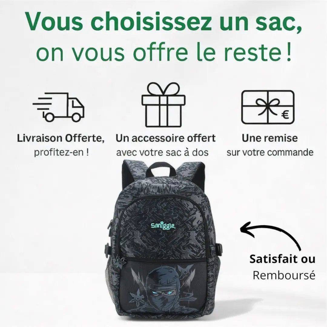 Cartable Garçon Ninja École Primaire - Confort/Résistant | Havresacs HavreSacs