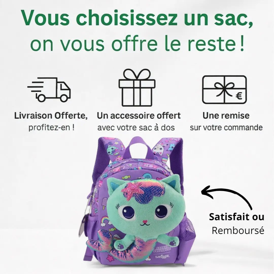 Cartable Maternelle Fille Chat - Confort et Fantaisie | Havresacs HavreSacs