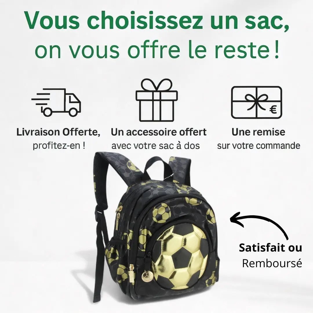 Cartable CP Garçon Ballon Or - Confort et Style | Havresacs HavreSacs