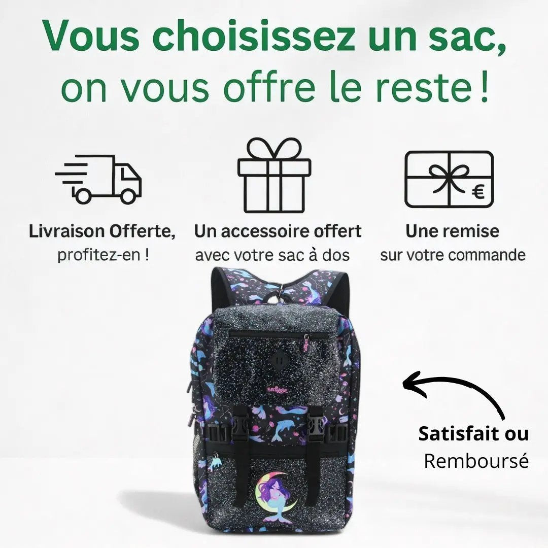 Cartable CP Jusqu'au Collège Fille Sirène | Havresacs HavreSacs