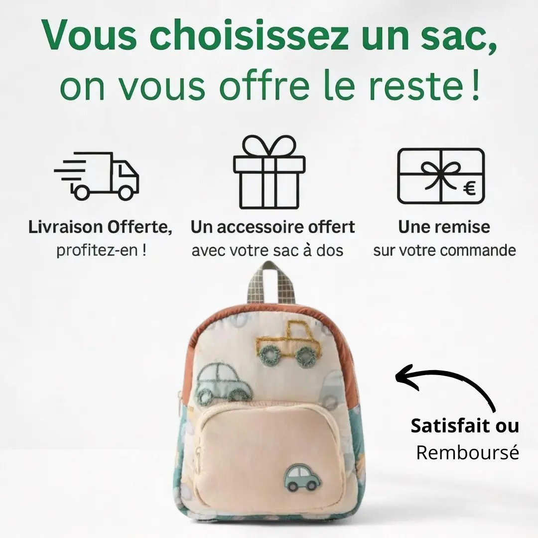Cartable Enfant Maternelle Voiture - Mignon et Pratique | Havresacs HavreSacs