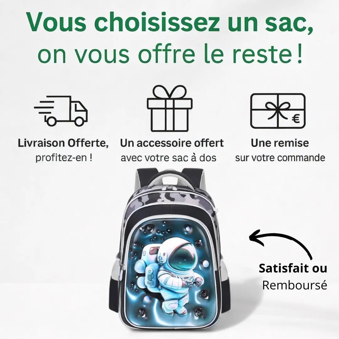 Cartable Enfant CP Astronaute - 3D et Étanche | Havresacs HavreSacs