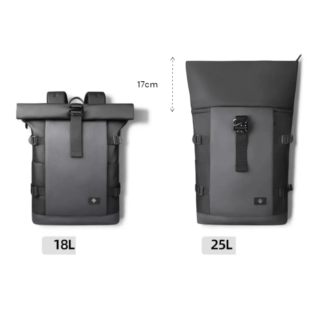 Sac à Dos Roll-Top Étanche Extensible 18L/25L | Havresacs HavreSacs