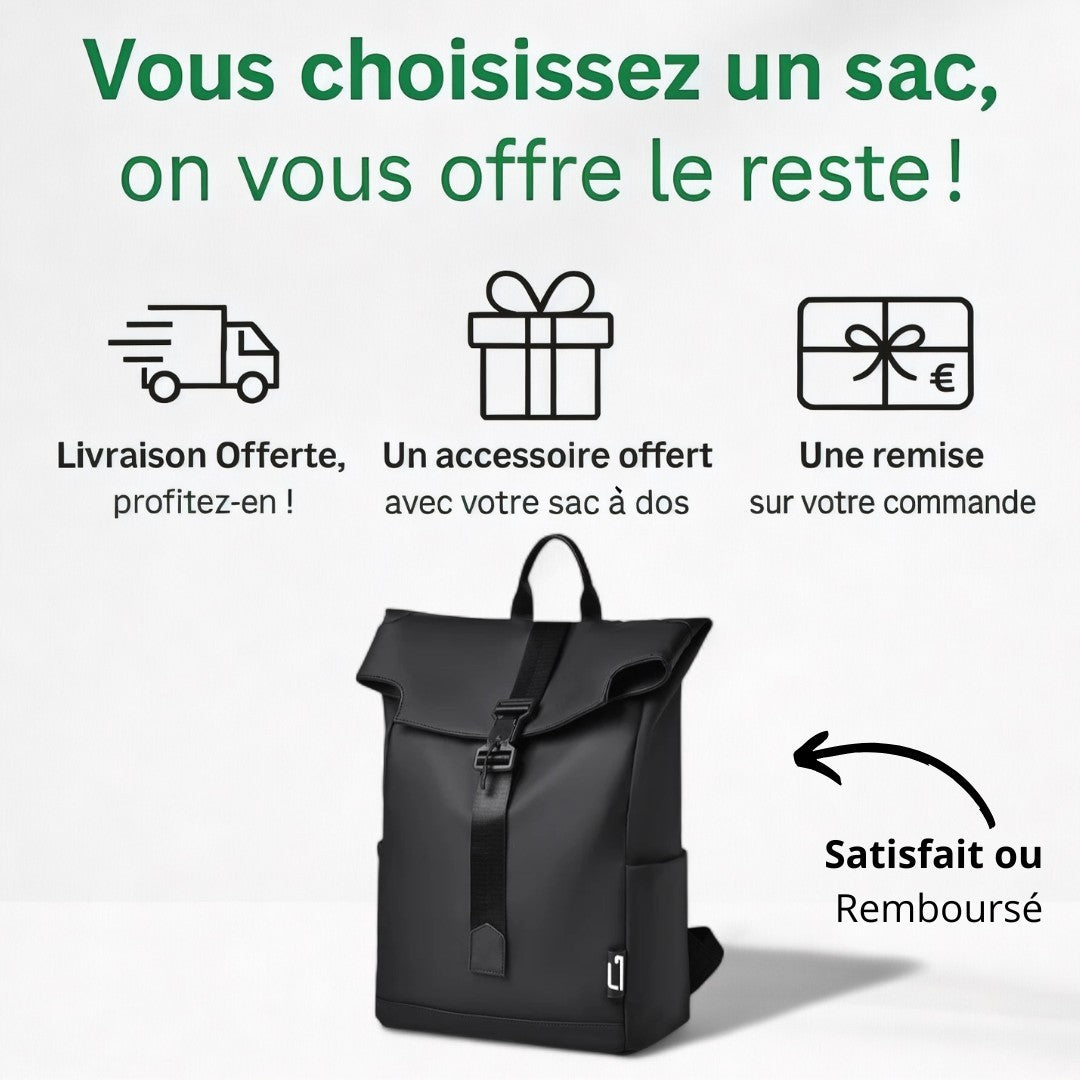 Sac à Dos Roll-Top Étanche 18L - Ordinateur 15" | Havresacs