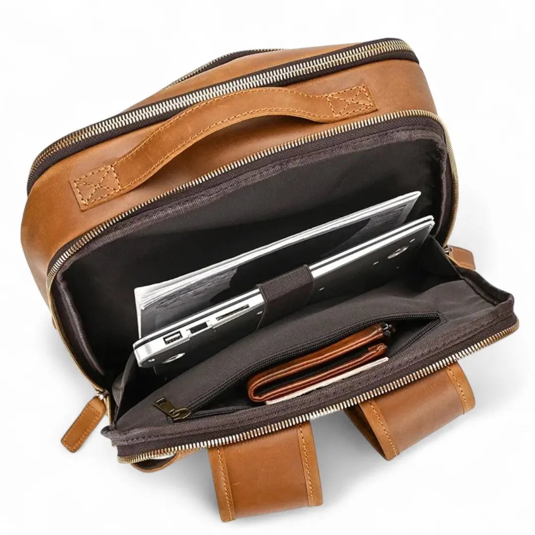 Sac à dos en cuir vintage pour homme tendance, pc 15" - Havresacs - HavreS