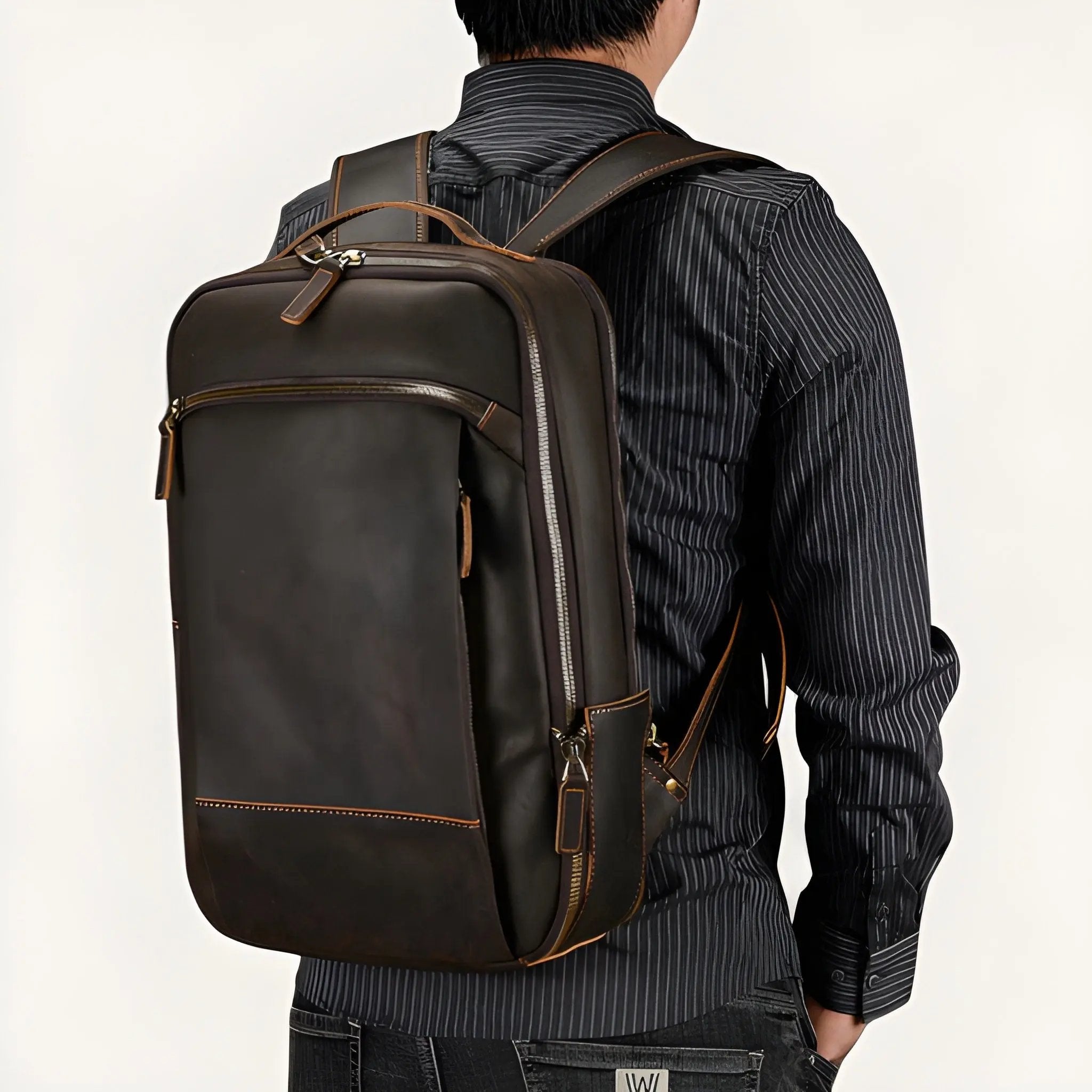 Sac à dos en cuir vintage pour homme tendance, pc 15" - Havresacs - HavreS