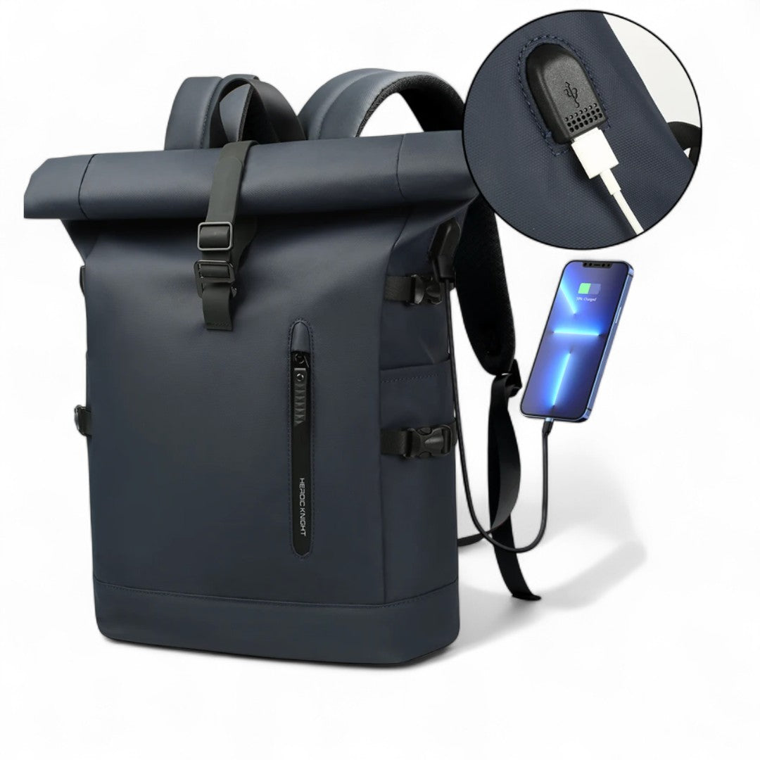 Sac à dos Roll Top waterproof avec USB – Urban Flex – Havresacs