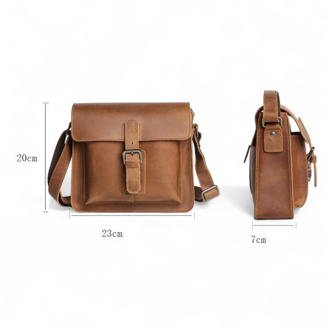 Sac Bandoulière Cuir Véritable Vintage Homme 7L – Chic | Havresacs