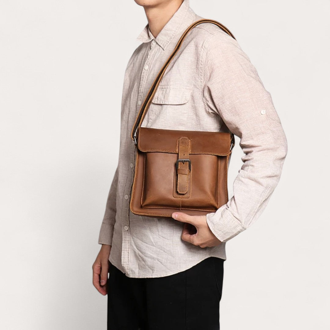 Sac Bandoulière Cuir Véritable Vintage Homme 7L – Chic | Havresacs