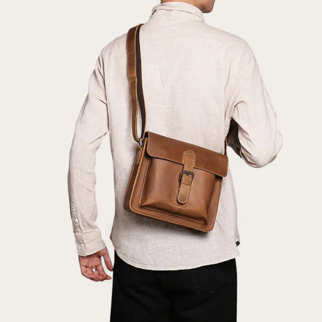 Sac Bandoulière Cuir Véritable Vintage Homme 7L – Chic | Havresacs HavreSacs