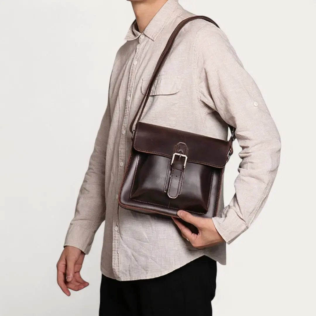 Sac Bandoulière Cuir Véritable Vintage Homme 7L – Chic | Havresacs HavreSacs