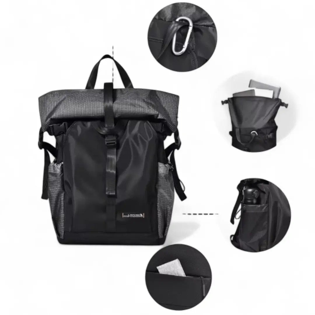Sac à dos extensible noir de 20 litres étanche et léger – Havresacs - HavreS