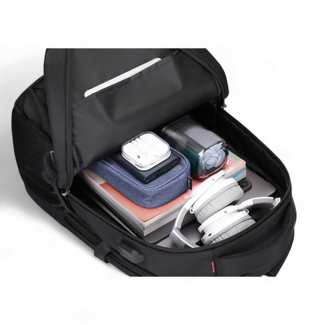 Sac à dos voyage noir de 30L – Étanche, Connecté & PC 15,6" HavreS