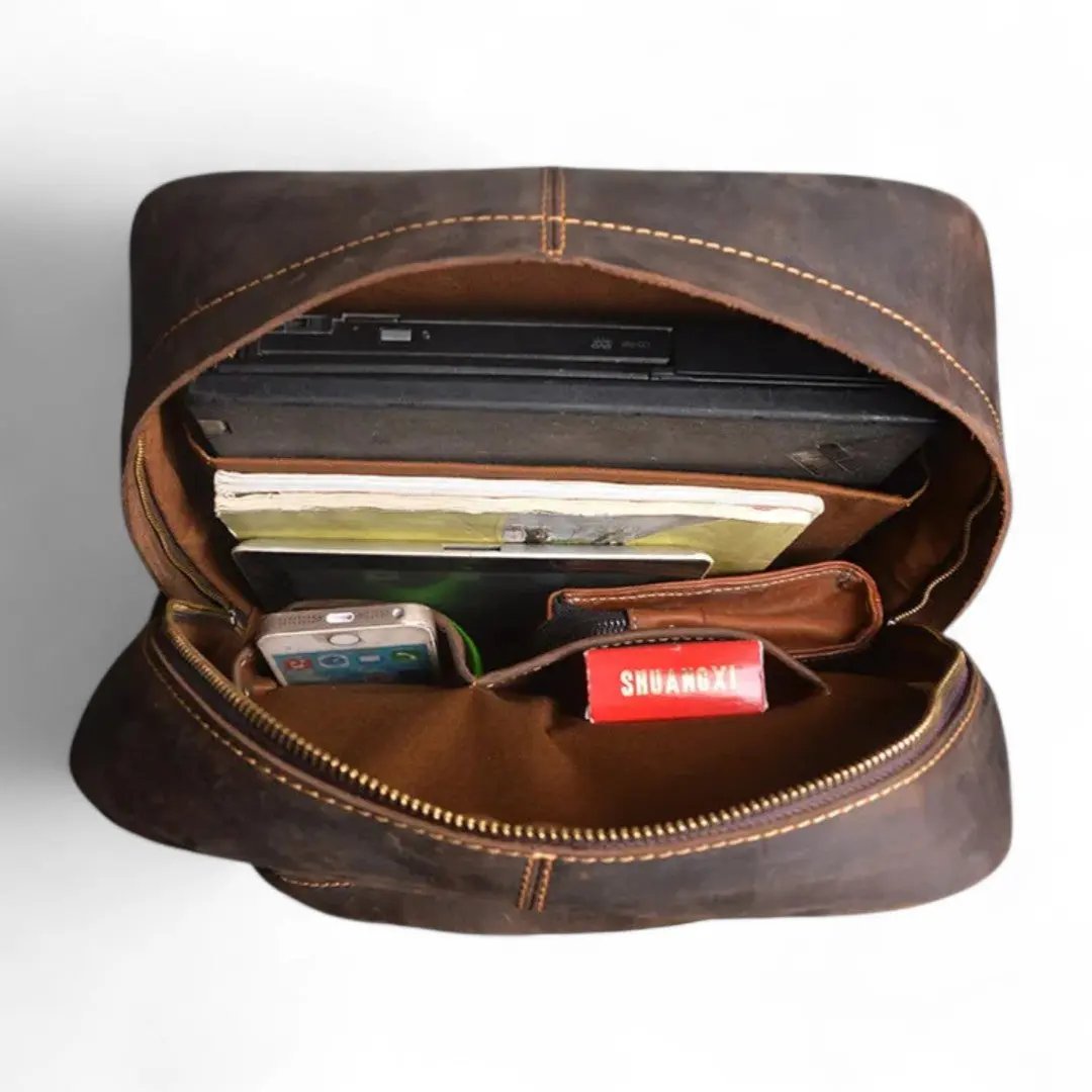 Sac à Dos Cuir Véritable Vintage 15.6’’ Élégant – 20L | Havresacs HavreSacs