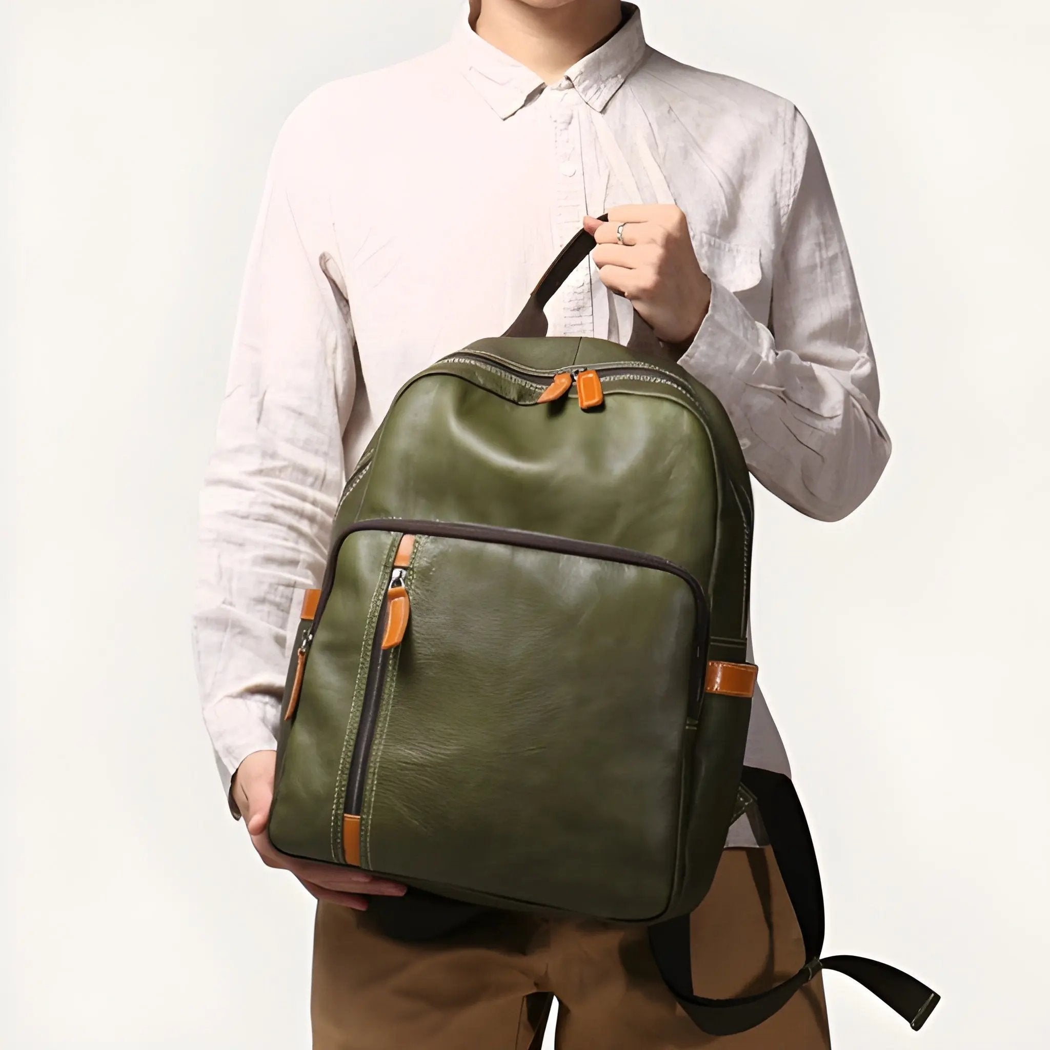 Sac à Dos Cuir Véritable Vintage PC 15’’ Elégant – 20L | Havresacs HavreSacs