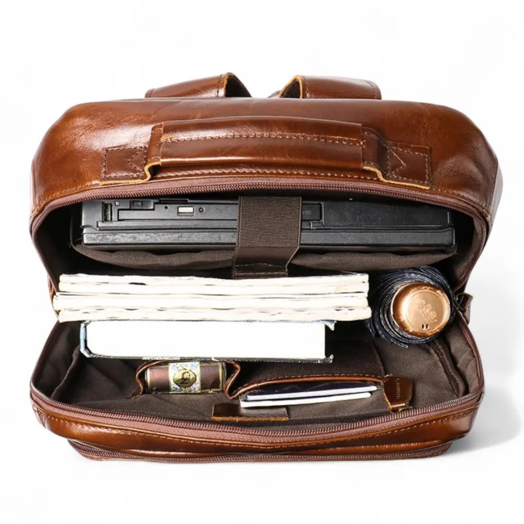 Sac à Dos Cuir Véritable Vintage Ordi 15’’ Léger – 18L | Havresacs HavreSacs