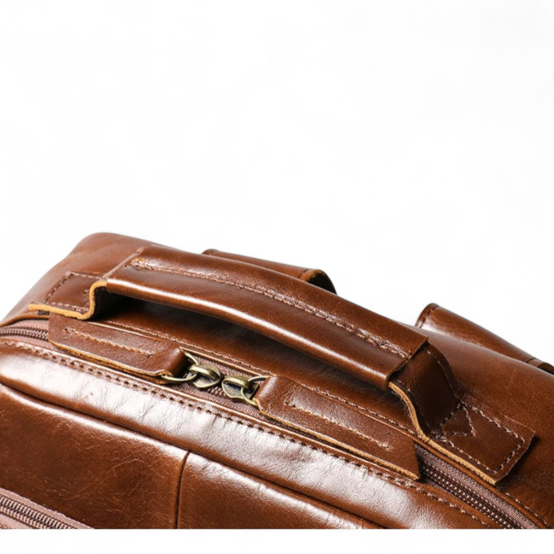 Sac à Dos Cuir Véritable Vintage Ordi 15’’ Léger – 18L | Havresacs